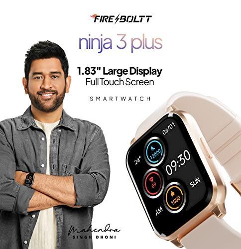 Fire-Boltt Ninja 3 Plus 1.83" Display Smartwatch Full Touch with 100+ Sports Modes with IP68, Sp02 Tracking, Over 100 Cloud Based Watch Faces (Beige) - Triveni World