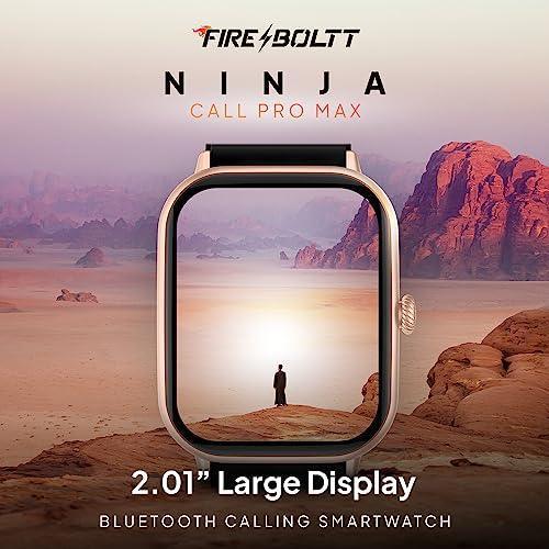 Fire-Boltt Ninja Call Pro Max 2.01” Display Smart Watch, Bluetooth Calling, 120+ Sports Modes, Health Suite, Voice Assistance - Triveni World