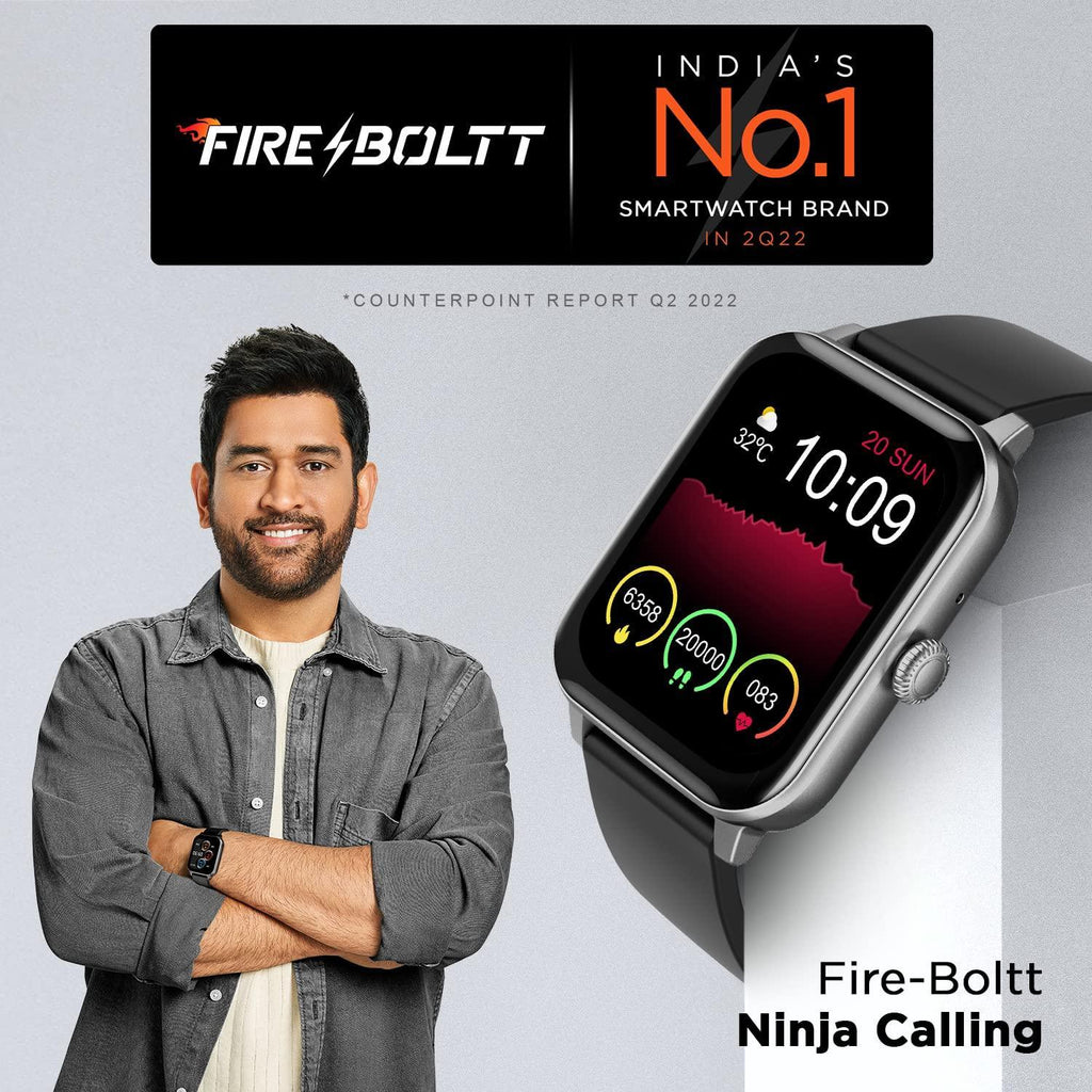 Fire-Boltt Ninja Calling 1.69" (4.29cm) Bluetooth Calling smartwatch with Voice Assistant, Metal Body 200 Watch Faces, Multiple Sports Models - Triveni World