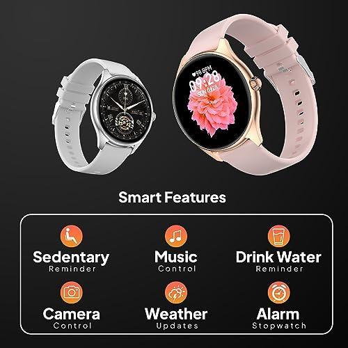 Fire-Boltt Phoenix AMOLED 1.43" Display Smart Watch, with 700 NITS Brightness, Stainless Steel Rotating Crown, Multipe Sports Modes & 360 Health (Gold) - Triveni World