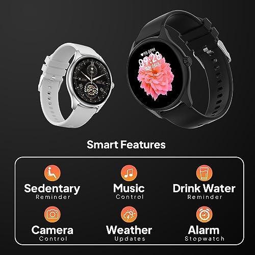 Fire-Boltt Phoenix AMOLED 1.43" Display Smart Watch, with 700 NITS Brightness, Stainless Steel Rotating Crown, Multipe Sports Modes & 360 Health (Grey) - Triveni World