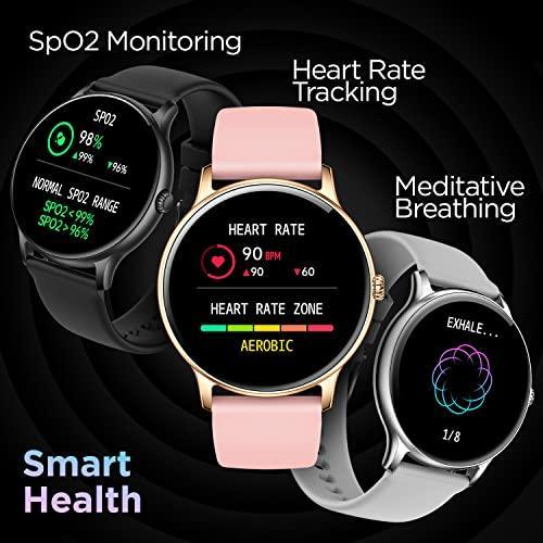 Fire-Boltt Phoenix Smart Watch with Bluetooth Calling 1.3",120+ Sports Modes, 240 * 240 PX High Res with SpO2, Heart Rate Monitoring & IP67 Rating (Gold Pink) - Triveni World