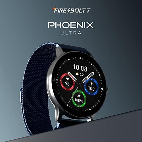 Fire-Boltt Phoenix Ultra Luxury Stainless Steel, Bluetooth Calling Smartwatch, AI Voice Assistant, Metal Body with 120+ Sports Modes, SpO2, Heart Rate Monitoring (Blue) - Triveni World