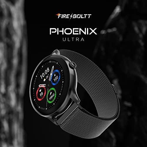 Fire-Boltt Phoenix Ultra Luxury Stainless Steel, Bluetooth Calling Smartwatch, AI Voice Assistant, Metal Body with 120+ Sports Modes, SpO2, Heart Rate Monitoring (Dark Grey) - Triveni World