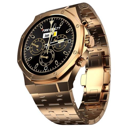 Fire-Boltt Royale Luxury Stainless Steel Smart Watch 1.43” AMOLED Display, Always On Display, 750 NITS Peak Brightness 466 * 466 px Resolution. Bluetooth Calling, IP67, 75Hz Refresh Rate (Rose Gold) - Triveni World