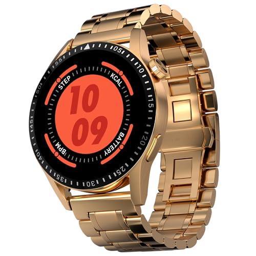 Fire-Boltt Talk 2 Pro Ultra 1.39" Round Display Stainless Steel Luxury Smart Watch, Bluetooth Calling & 360 Health Monitoring, 123 Sports Modes, Inbuilt Voice Assistant (Gold) - Triveni World