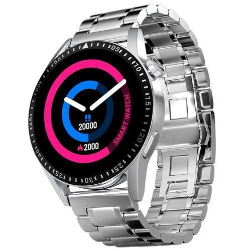 Fire-Boltt Talk 2 Pro Ultra 1.39" Round Display Stainless Steel Luxury Smart Watch, Bluetooth Calling & 360 Health Monitoring, 123 Sports Modes, Inbuilt Voice Assistant (Silver) - Triveni World