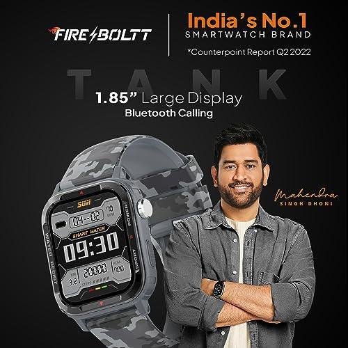 Fire-Boltt Tank 1.85" Outdoor Rugged Bluetooth Calling Smart Watch, 123 Sports Mode, 8 UI Interactions, Built in Speaker & Mic, 7 Days Battery (Camo Black) - Triveni World