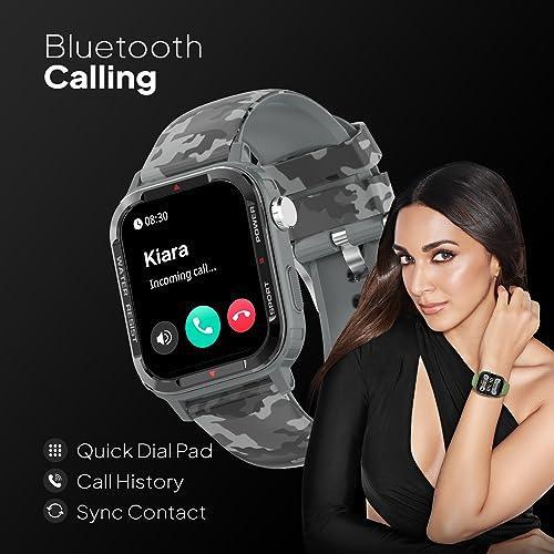 Fire-Boltt Tank 1.85" Outdoor Rugged Bluetooth Calling Smart Watch, 123 Sports Mode, 8 UI Interactions, Built in Speaker & Mic, 7 Days Battery (Camo Black) - Triveni World