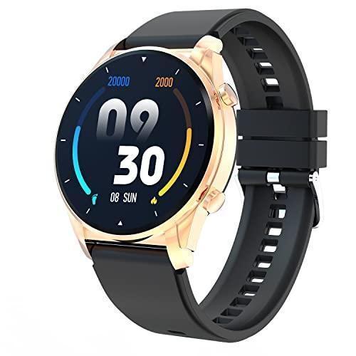 Fire-Boltt Thunder Bluetooth Calling Full Touch 1.32inch(3.32cm) Amoled LCD Smartwatch with SpO2, Heart Rate & Sleep Monitoring, 30 Sports Modes (Gold Black), Free Size - Triveni World