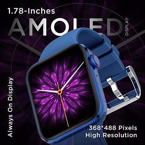 Fire-Boltt Visionary 1.78" AMOLED Bluetooth Calling Smartwatch with 368 * 448 Pixel Resolution, Rotating Crown & 60Hz Refresh Rate 100+ Sports Mode, TWS Connection, Voice Assistance (Blue) - Triveni World