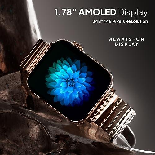 Fire-Boltt Visionary Ultra 1.78" AMOLED, Stainless Steel Luxury Smart Watch, Bluetooth Calling with Rotating Crown, 100+ Sports Mode, TWS Connection (Gold) - Triveni World