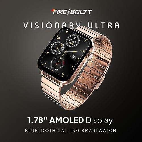 Fire-Boltt Visionary Ultra 1.78" AMOLED, Stainless Steel Luxury Smart Watch, Bluetooth Calling with Rotating Crown, 100+ Sports Mode, TWS Connection (Gold) - Triveni World