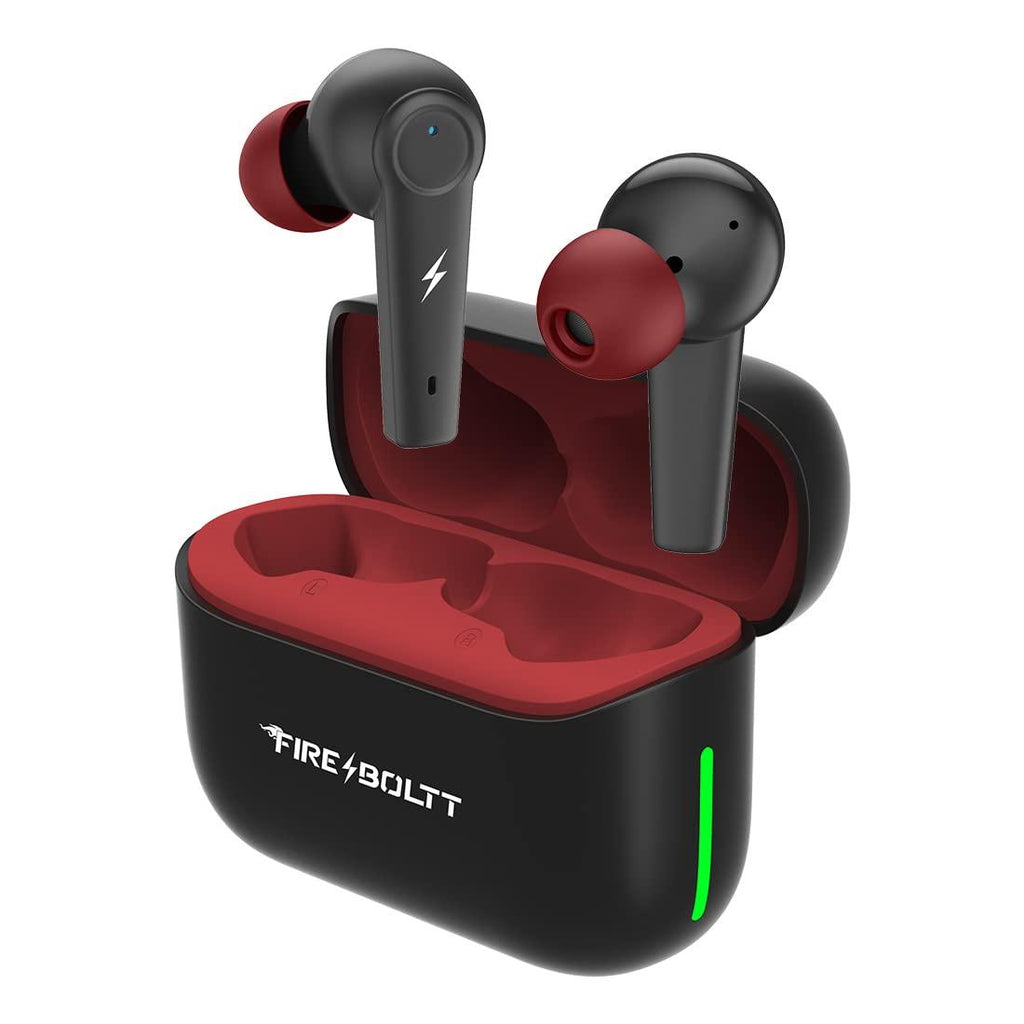 Fireboltt Fire Pods Vega 811 TWS earbuds with captivating RGB lights, Bluetooth 5.3, Gaming Mode, Quad Mic ENC, and voice assistance (Black Red) - Triveni World