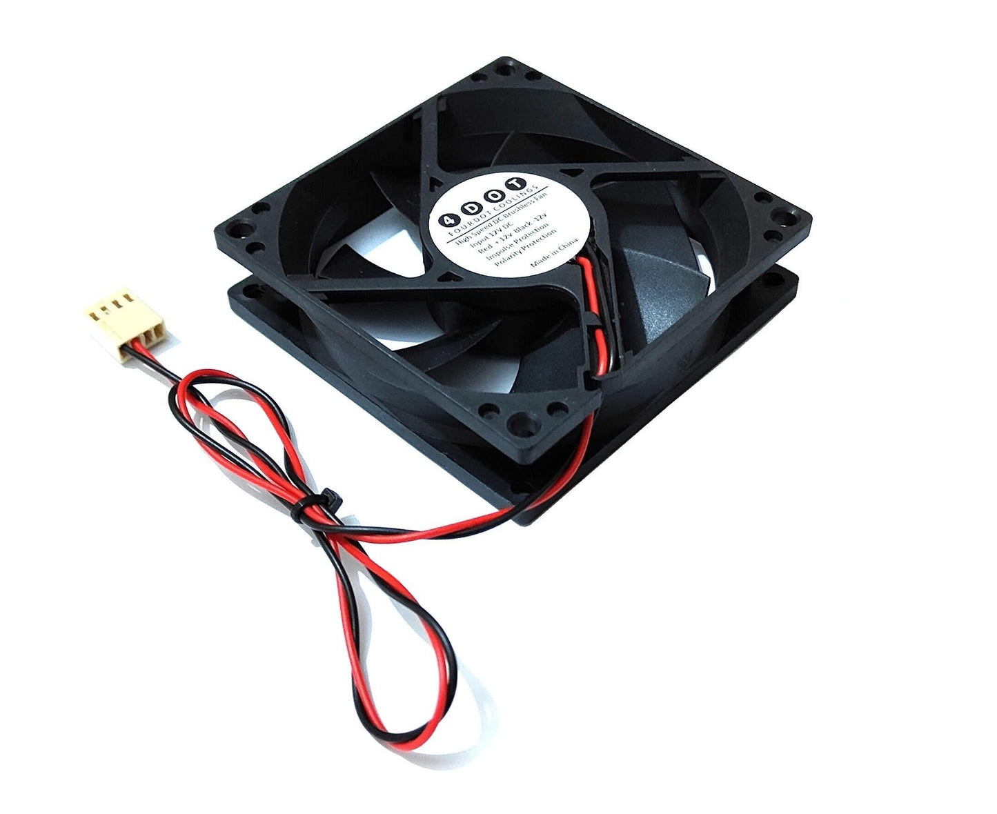 Fourdot 80mm fan for computer cooling with motherboard connector model 8025 - Triveni World