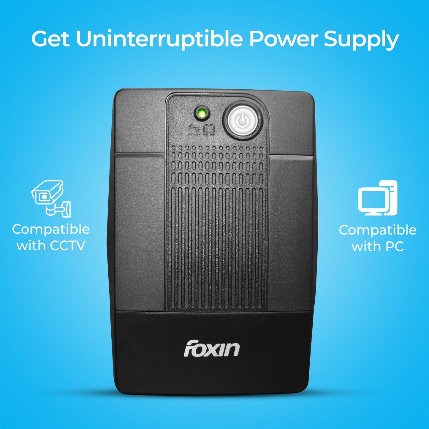 Foxin UPS 600va Uninterrupted Power Supply 360W with LED Indicator, for Desktop Computers, Laptops, Gaming PCs, WiFi Routers & More | BIS Approved | 2 Years Warranty - Triveni World