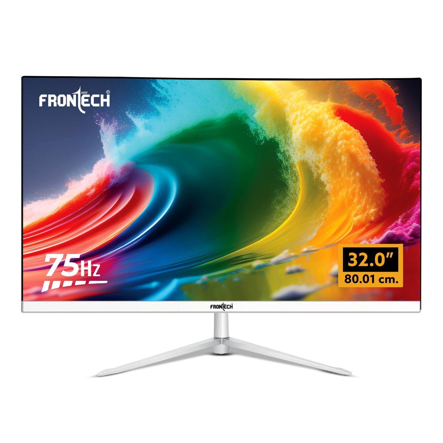 FRONTECH 32 Inch Ultima Series LED Monitor | Refresh Rate 75Hz,IPS Panel | Full HD 1080p,Wall Mountable Slim & Stylish Design | HDMI & VGA Ports, Built-in Speaker (MON-0069,White) - Triveni World