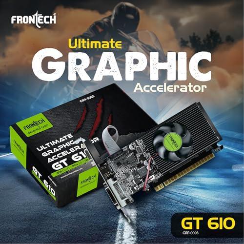 FRONTECH GT 610 Graphics Card with 2 GB DDR3 64 Bits PCIe 2.0, High Efficiency, Quality Gaming Graphics Card, Single Cooling Fan, 3 Years Warranty (GRP-0003, Black) - Triveni World