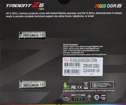 G.Skill Trident Z5 RGB (Intel XMP) 64GB (2 x 32GB) DDR5 6000 MHz CL30-40-40-96 1.40V Dual Channel Desktop Memory/RAM - F5-6000J3040G32GX2-TZ5RK - Triveni World