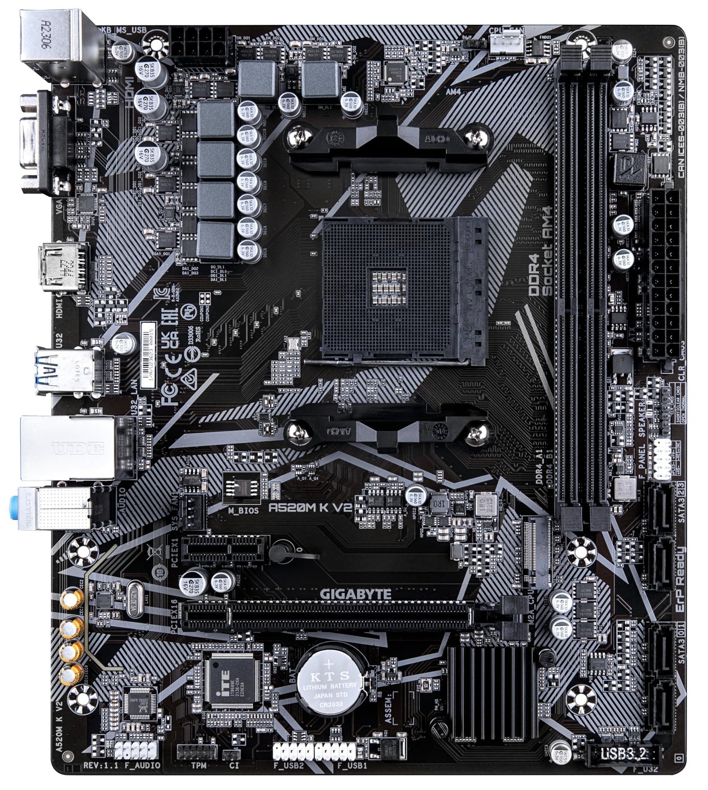 GIGABYTE A520M K Micro ATX DDR 4 (Rev. 1.0) Ultra Durable AMD Motherboard with Gbe LAN with Bandwidth Management, Pcie 3.0 X4 M.2, Smart Fan 5, Anti-Sulfur Resistors Design - Triveni World