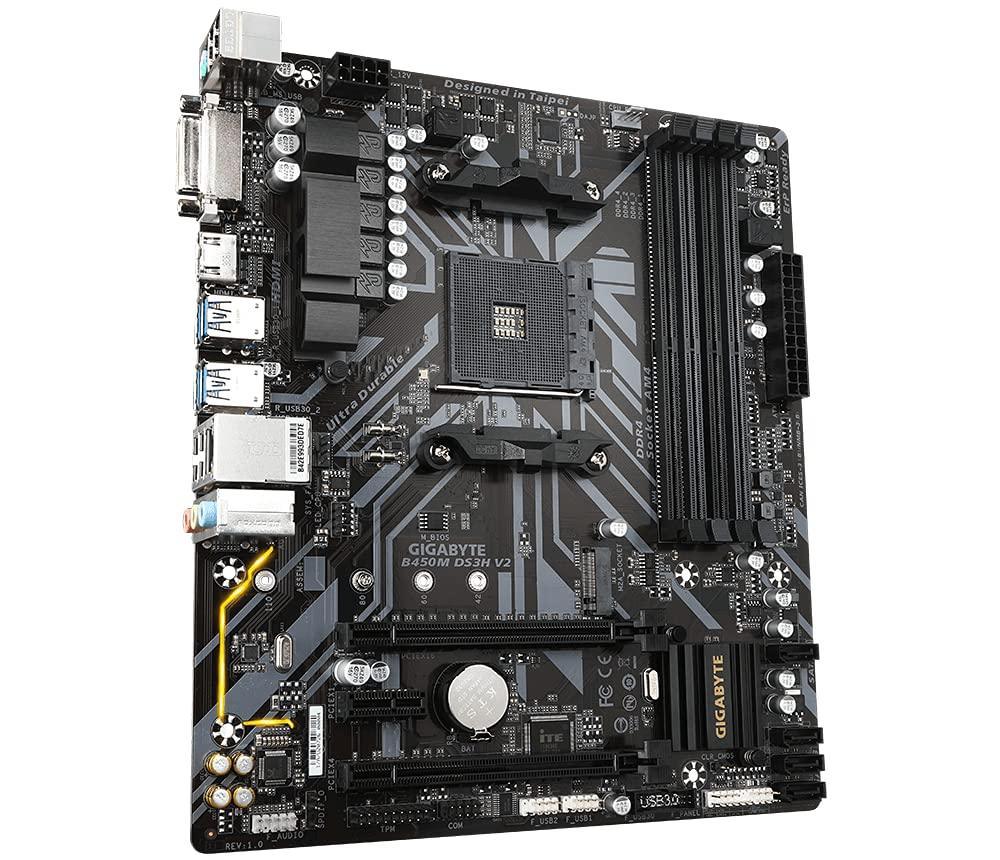 GIGABYTE AMD B450M DS3H V2 Ultra Durable ATX Motherboard Socket AM4 DDR4 - Triveni World