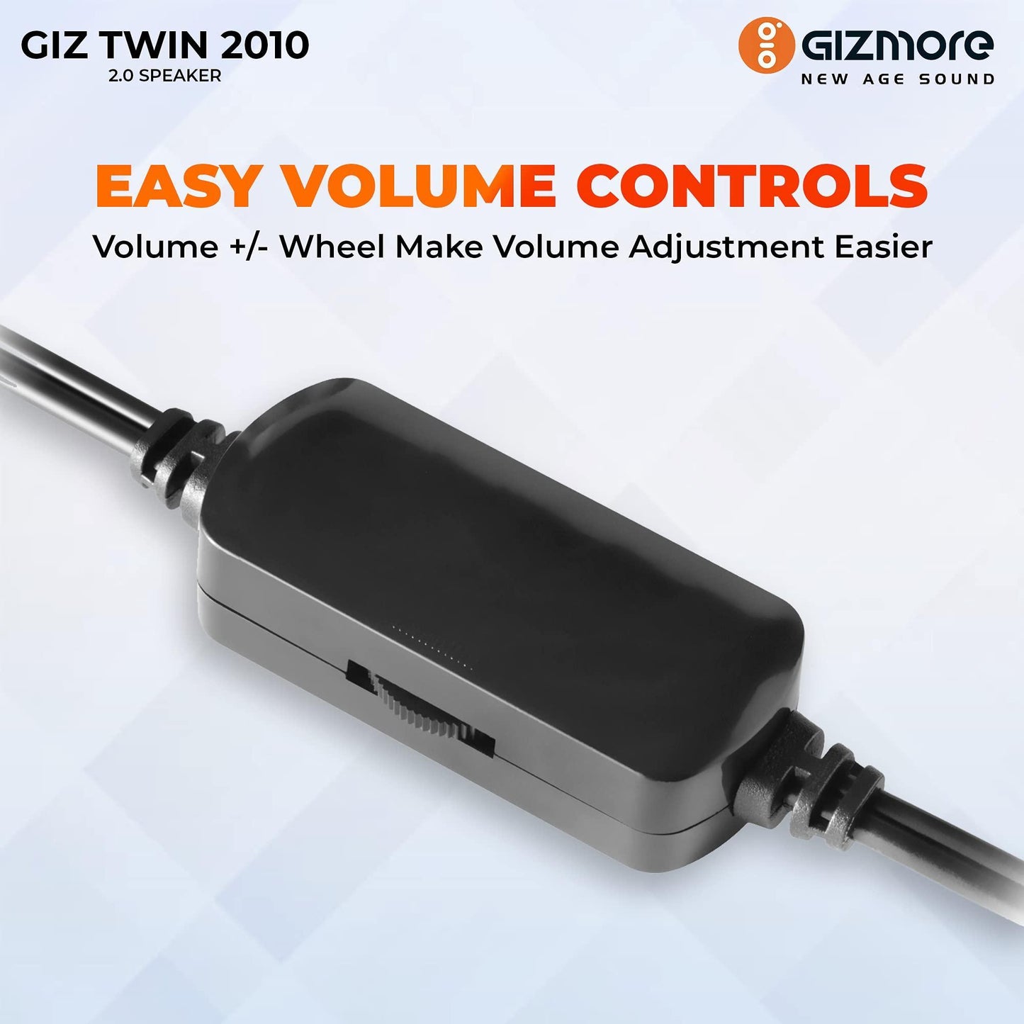 GIZMORE 10 Watt USB 2010 Dual PC Speaker for Home 2.0 Aux Conectivity | Laptop/TV/Computer Speakers | Multimedia Wired Speaker For PC (Black) - Triveni World