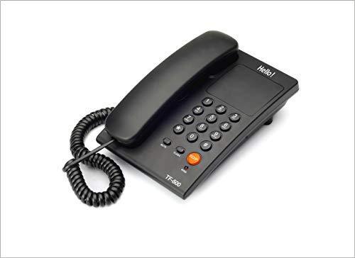 Hello ! TF-500 Basic Corded Landline Phone for intercom and EPABX Desk & Wall Mountable (Black) - Triveni World