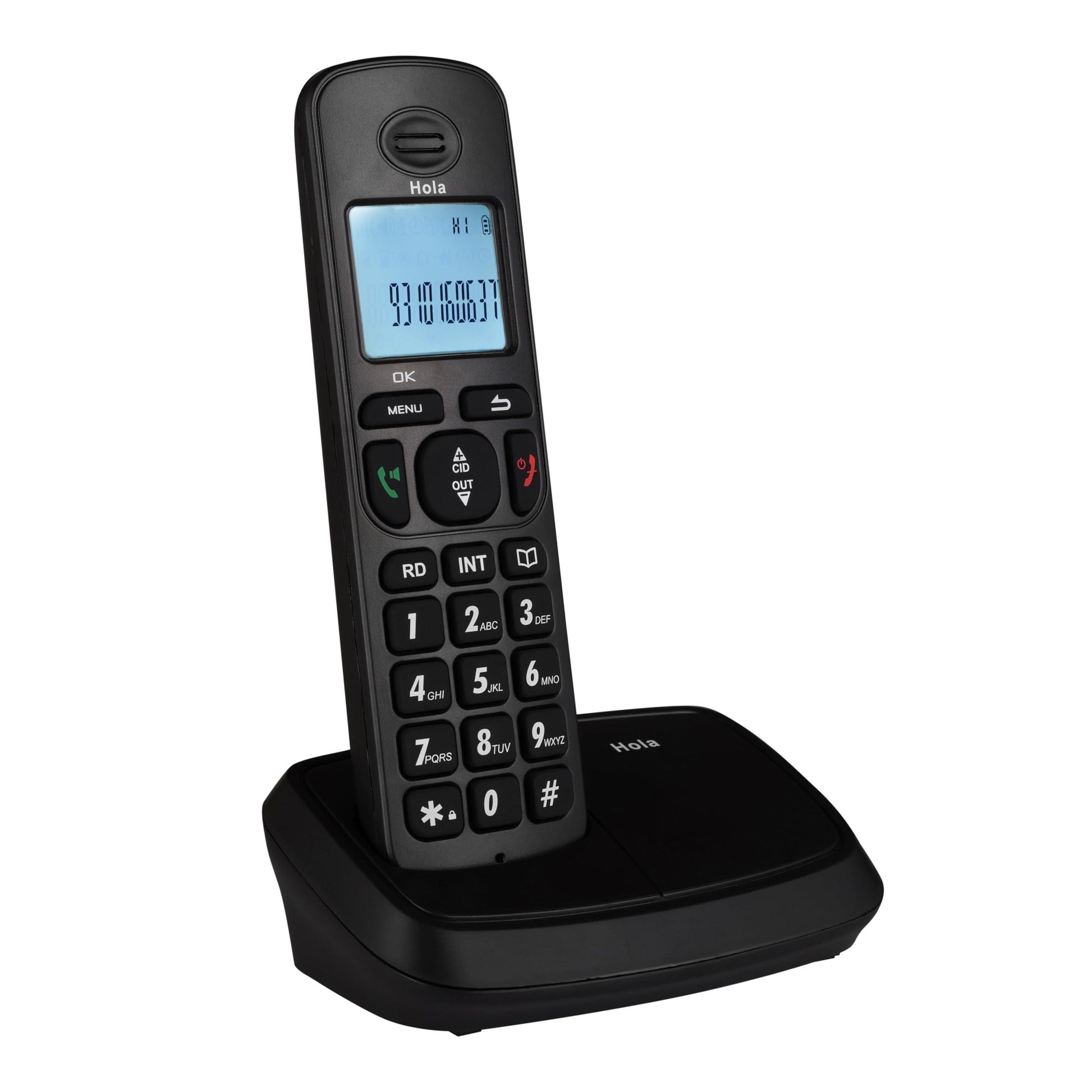 Hola ! Tc 700 Cordless 2.4Ghz Landline Phone with Caller Id Display, Stores 50 Contacts, Upto 8Hrs of Talk Time, Solid Build Quality, Alarm Function, Auto Answer, Mute & Flash Function - Triveni World