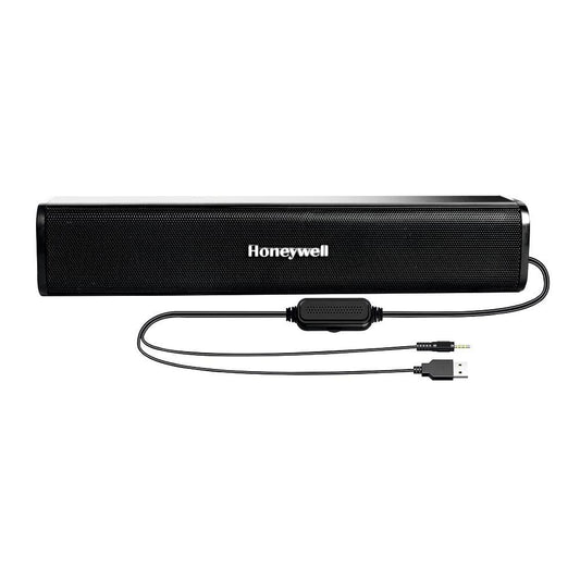 Honeywell Moxie V500 10W Portable USB Wired Soundbar, Speaker for PC,Desktop and Laptop with Volume Control and 3.5 mm AUX,2.0 Channel,52mmX2 Drivers,Plug &Play,2 Yrs Maufacuturer Warranty - Triveni World