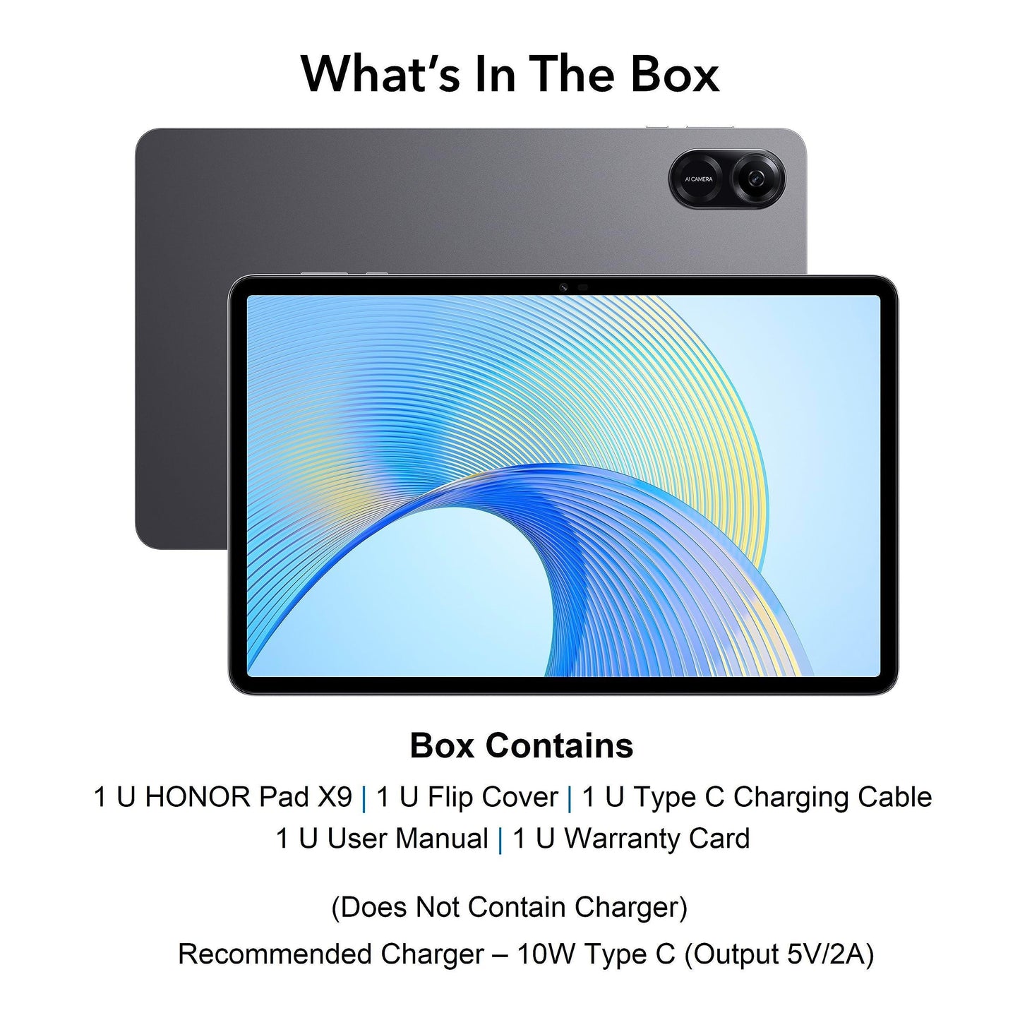 HONOR Pad X9 with Free Flip-Cover 11.5-inch (29.21 cm) 2K Display, Snapdragon 685, 7GB (4GB+3GB RAM Turbo), 128GB Storage, 6 Speakers, Up-to 13 Hours Battery, Android 13, WiFi Tablet, Metal Body, Gray - Triveni World