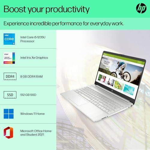 HP 15s 12th Gen Intel Core i5, 15/6inch (39.6 cm), 8GB RAM, 512GB SSD, Intel Iris Xe Graphics, Backlit Kb, (Win 11 Home, Natural Silver, 1.69kg), fq5202TU / fq5329TU - Triveni World