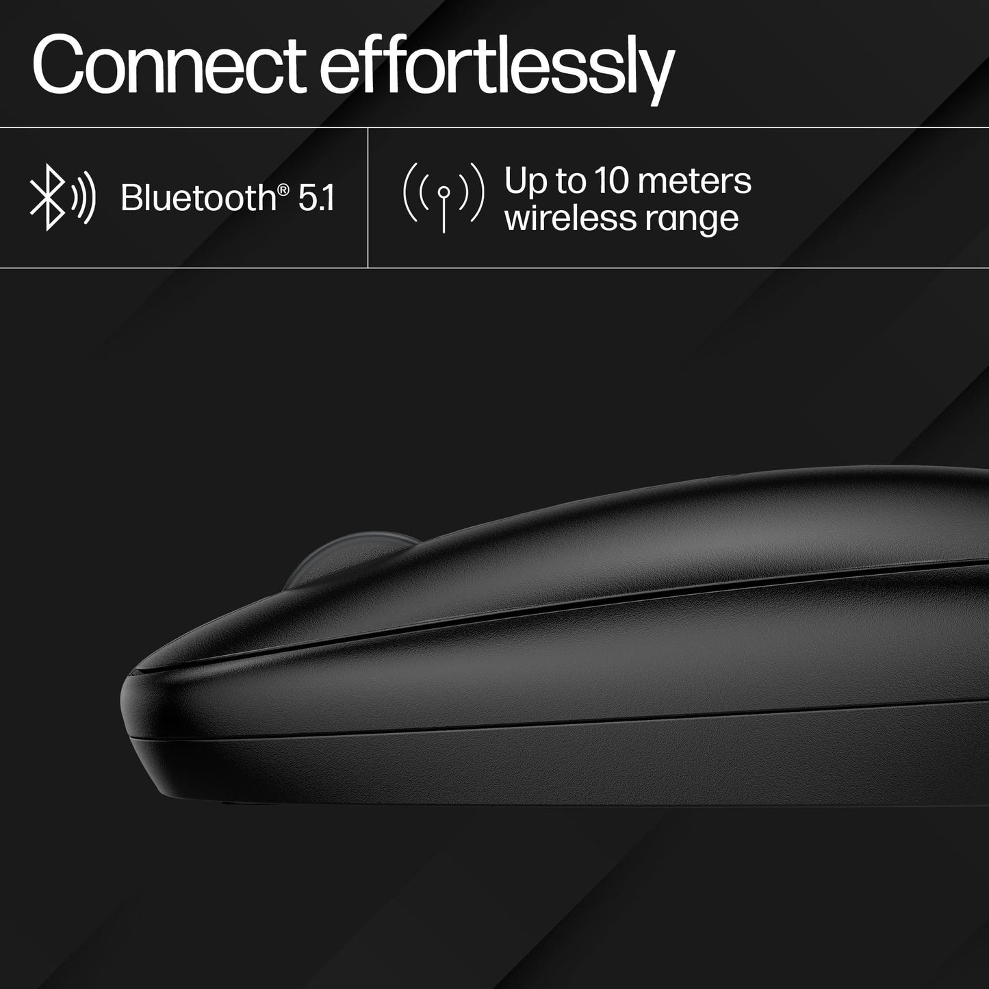 HP 240 Bluetooth Wireless Mouse with 3 Buttons/1600 DPI Red Optical Tracking/Sleek and Ambidextrous/Compatible to Windows 10, macOS, Chrome OS, 3 Years Warranty (Black) - Triveni World