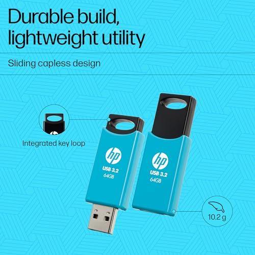 HP 712w 64GB USB 3.2 Flash Drive- Blue - Triveni World