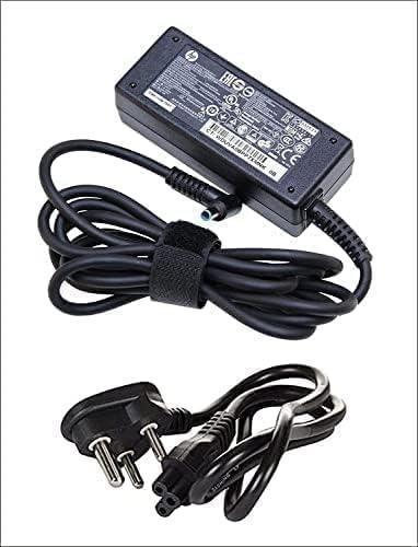 HP Blue Pin Original Laptop Charger 19.5V 3.33A 65W Adapter (with 3 Pin Power Cable)- Black - Triveni World