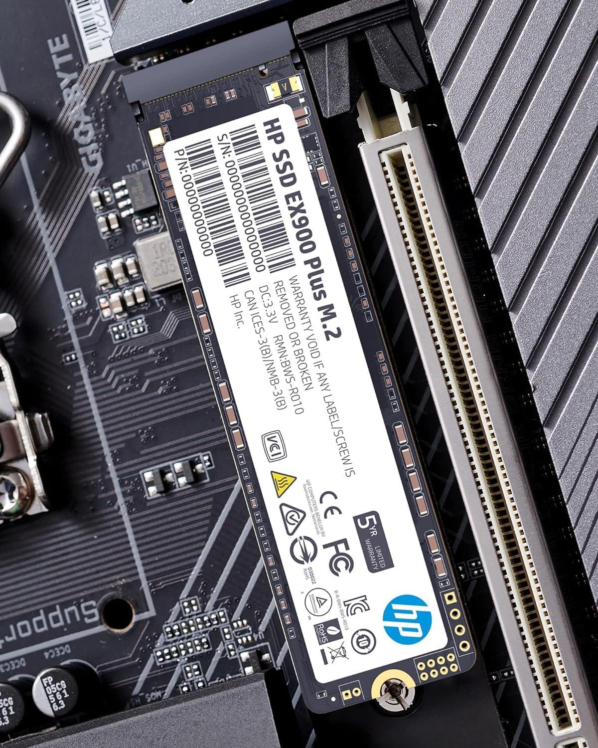 HP EX900 Plus 256GB NVMe SSD - GEN 3.0 X 4 PCIe 8Gb/s 3D NAND M.2 Cache Internal Solid State Drive Up to 2000 MB/s - 35M32AA#ACJ with 5 Year Warranty - Triveni World