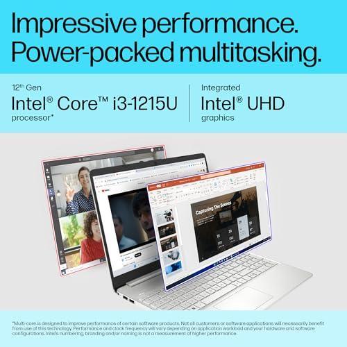 HP Laptop 15,12th Gen Intel Core i3-1215U,15.6 inch(39.6 cm),FHD,Anti-Glare,8 GB DDR4,512 GB SSD,Windows 11,MSO,Dual Speakers,1.69 kg,Natural Silver,15s-fq5326TU - Triveni World