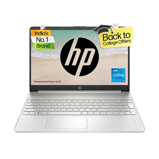 HP Laptop 15s, 12th Gen Intel Core i5-1235U, 15.6-inch (39.6 cm), FHD, 16GB DDR4, 512GB SSD, Intel Iris Xe graphics, 720p HD camera, Backlit KB, Thin & Light (Win 11, Silver, 1.69 kg), fy5009TU - Triveni World