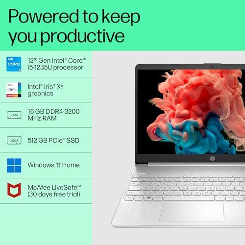 HP Laptop 15s, 12th Gen Intel Core i5-1235U, 15.6-inch (39.6 cm), FHD, 16GB DDR4, 512GB SSD, Intel Iris Xe Graphics, Backlit KB,MSO,Thin & Light, Dual Speakers (Win 11, Silver, 1.69 kg), fq5330TU - Triveni World