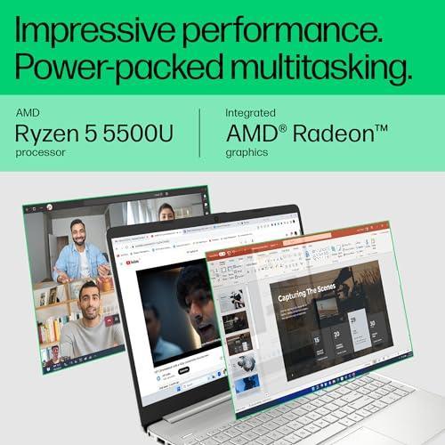 HP Laptop 15s, AMD Ryzen 5 5500U, 15.6-inch (39.6 cm), FHD, 8GB DDR4, 512GB SSD, AMD Radeon Graphics, Thin & Light, Dual Speakers (Win 11, MSO 2019, Silver, 1.69 kg), eq2144AU - Triveni World