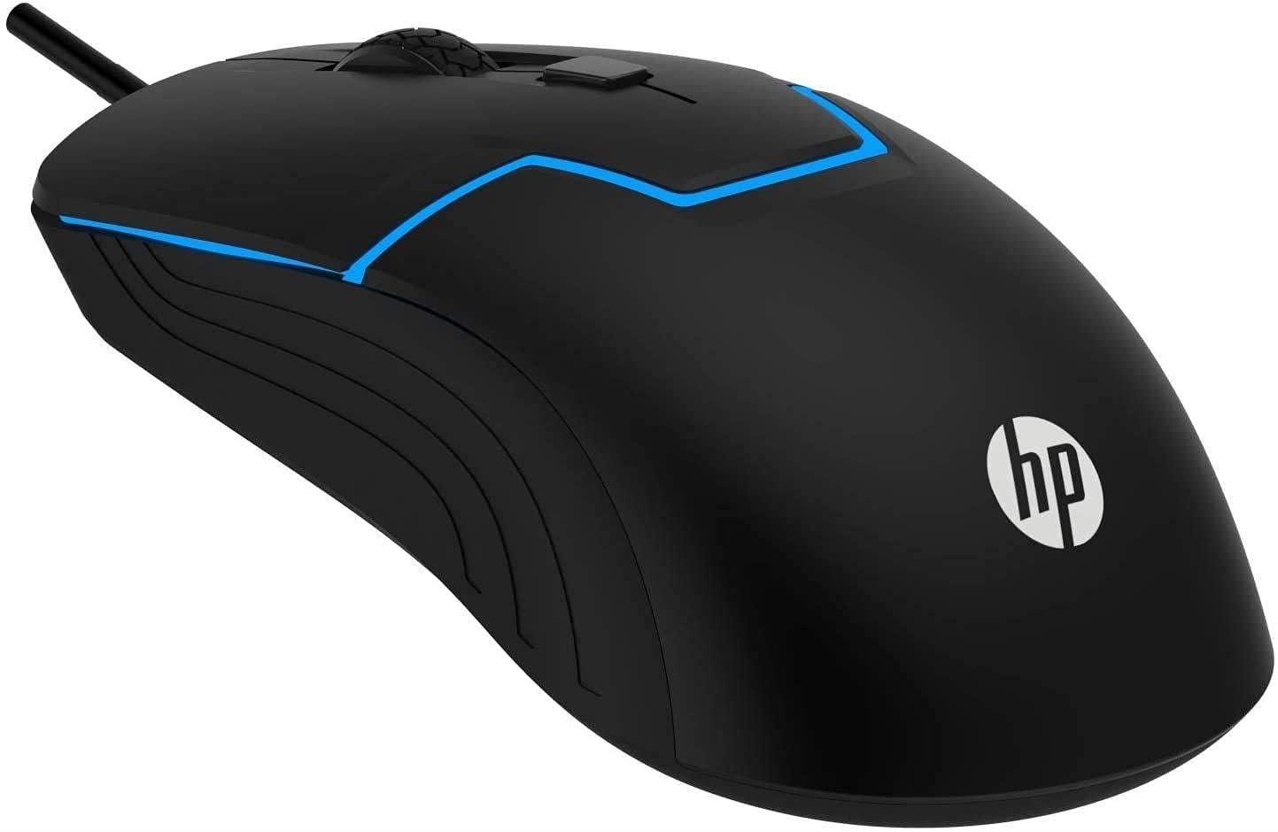 HP M100 USB Wired Gaming Optical Mouse with LED Backlight and Adjustable 1000/1600 DPI Settings, 3 Buttons and Press Life Up to 5 Million Clicks, 1 Year Warranty (3DR60PA, Black) - Triveni World