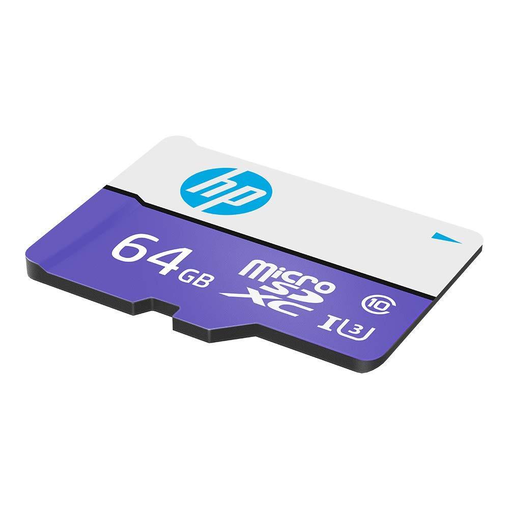 HP Micro SD Card 64GB with Adapter U3 (Write Speed 60MB/s & Read Speed 100 MB/s Records 4K UHD and Fill HD Video, Purple) - Triveni World