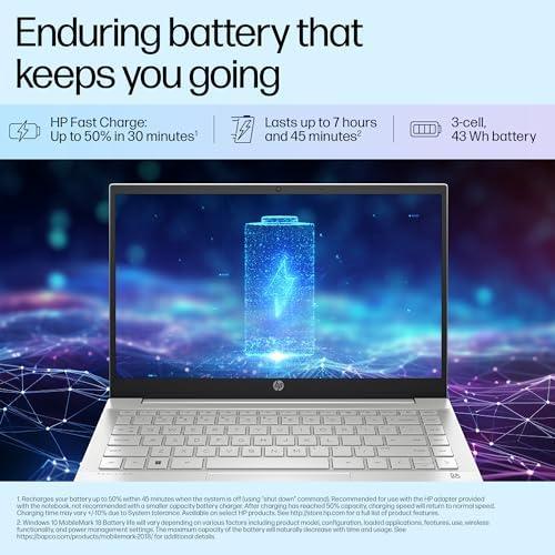 HP Pavilion 14, 12th Gen Intel Core i5-1235U, 14-inch (35.6 cm), FHD, 16GB DDR4, 512GB SSD, Intel Iris Xe graphics, FPR, 720p HD camera, Backlit KB (Win 11, MSO 2021, Silver, 1.41 kg), dv2014TU - Triveni World