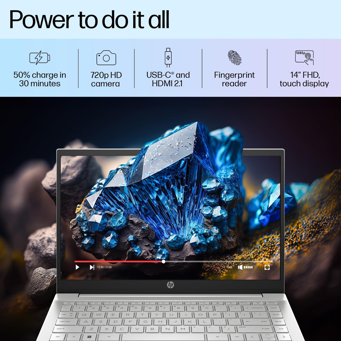 HP Pavilion 14, 12th Gen Intel Core i5-1235U,14-inch (35.6 cm),FHD,Touchscreen,16GB DDR4, 512GB SSD, Intel Iris Xᵉ Graphics, FPR, Backlit KB, Audio by B&O (Win 11, MSO 2021, Silver, 1.41 kg),dv2041TU - Triveni World