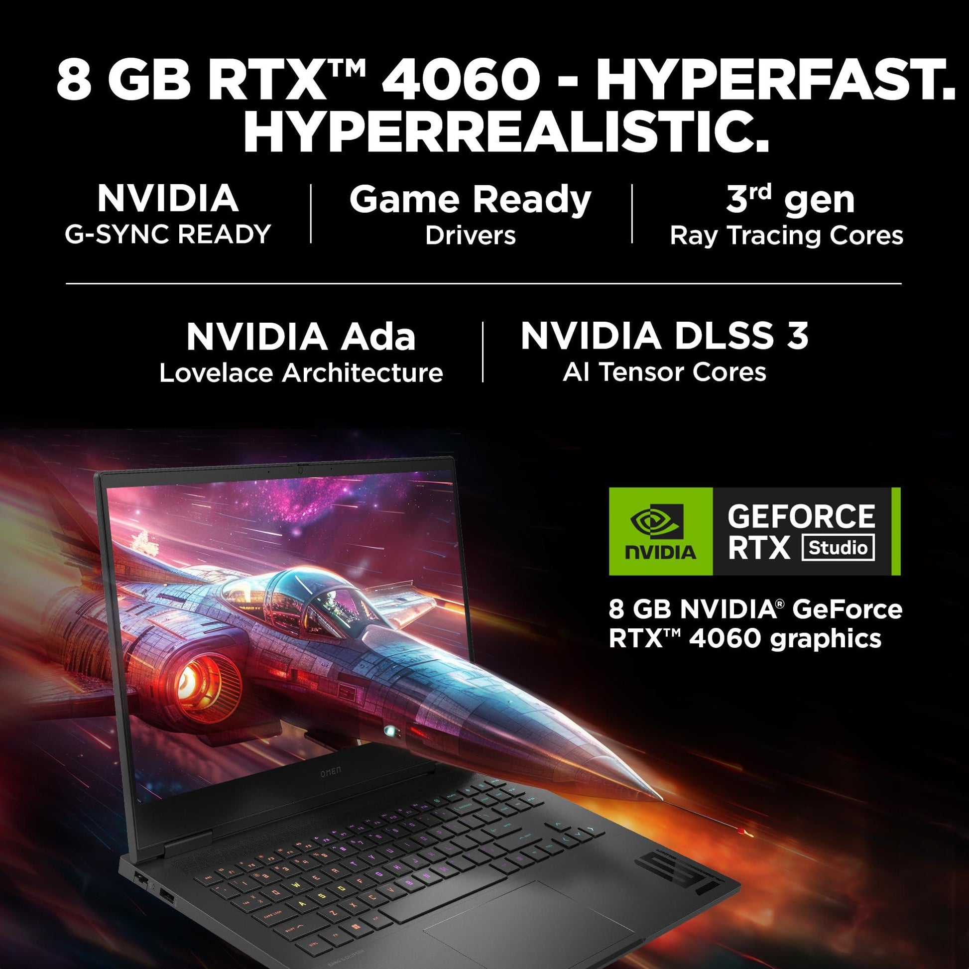 HP [Smart Choice Omen Gaming Laptop,AMD Ryzen 7 7840Hs,8Gb RTX 4060 Gpu,16.1"(40.9 Cm),Fhd,IPS,165 Hz,300 Nits,16Gb Ddr5,1Tb Ssd,RGB Kb,7Ms Response Time (Win 11,Black,2.32 Kg),Xd0020Ax - Triveni World