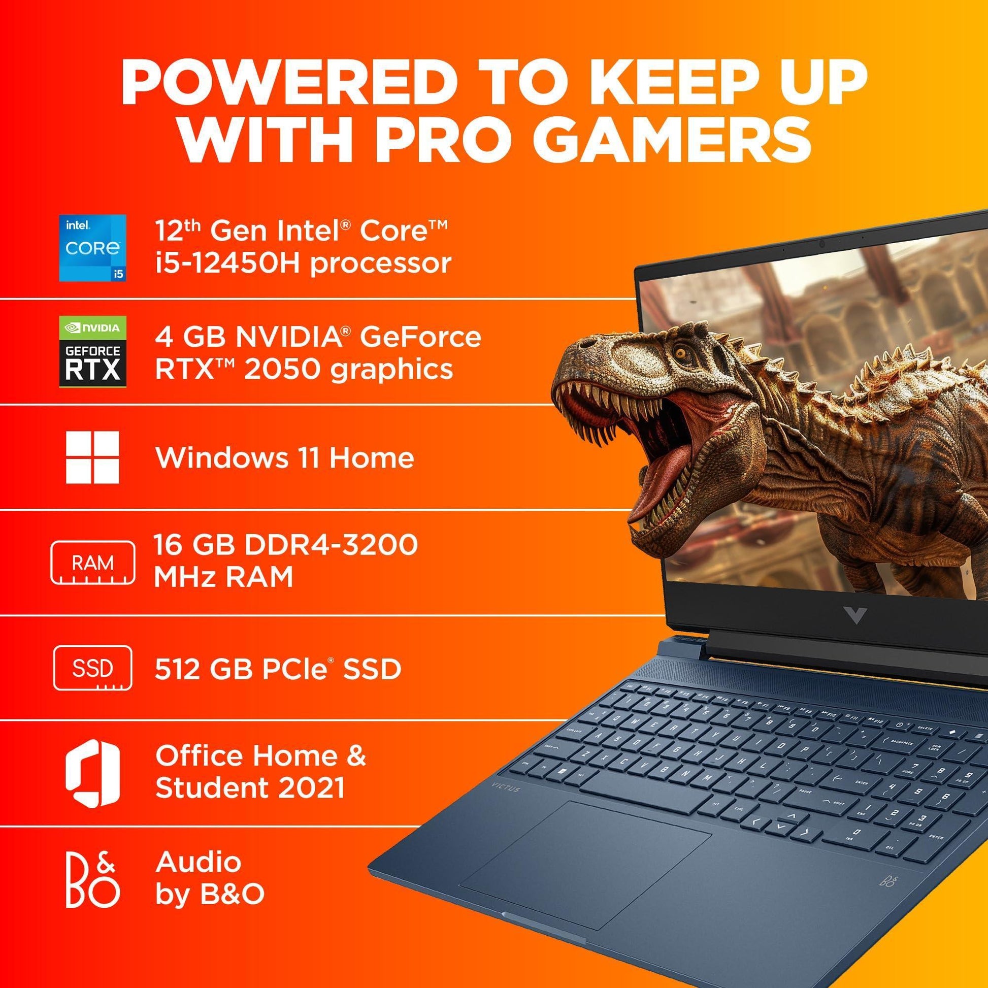 HP Victus Gaming Laptop, 12th Gen Intel Core i5-12450H,4GB RTX 2050 GPU,15.6-inch(39.6 cm),FHD,IPS,144Hz,16GB DDR4,512GB SSD,Backlit KB,MSO,B&O,9ms response time(Blue, 2.29 kg),fa1373TX/fa1227TX - Triveni World