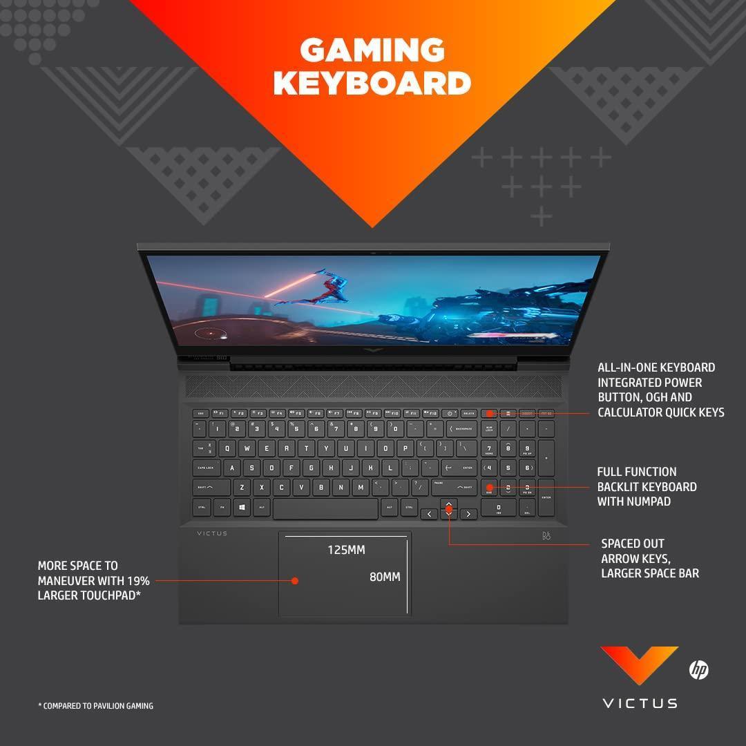 HP Victus Gaming Laptop, AMD Ryzen 5 5600H, 4GB GTX 1650 GPU, 16.1-inch (40.9 cm) FHD IPS 144Hz, 8GB DDR4, 512GB SSD, Backlit KB, 7ms response time (Win 11, MSO, Silver, 2.48 kg), e0301AX - Triveni World