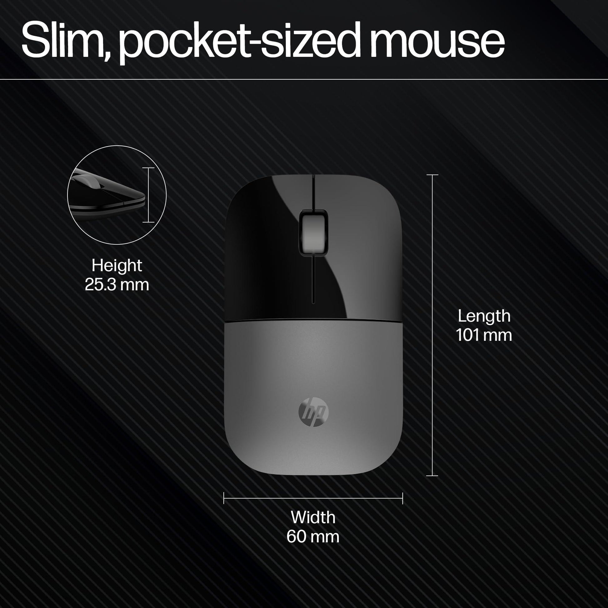 HP Z3700 USB Wireless Mouse/2.4GHz Wireless Connection/ 1200DPI (Silver) - Triveni World