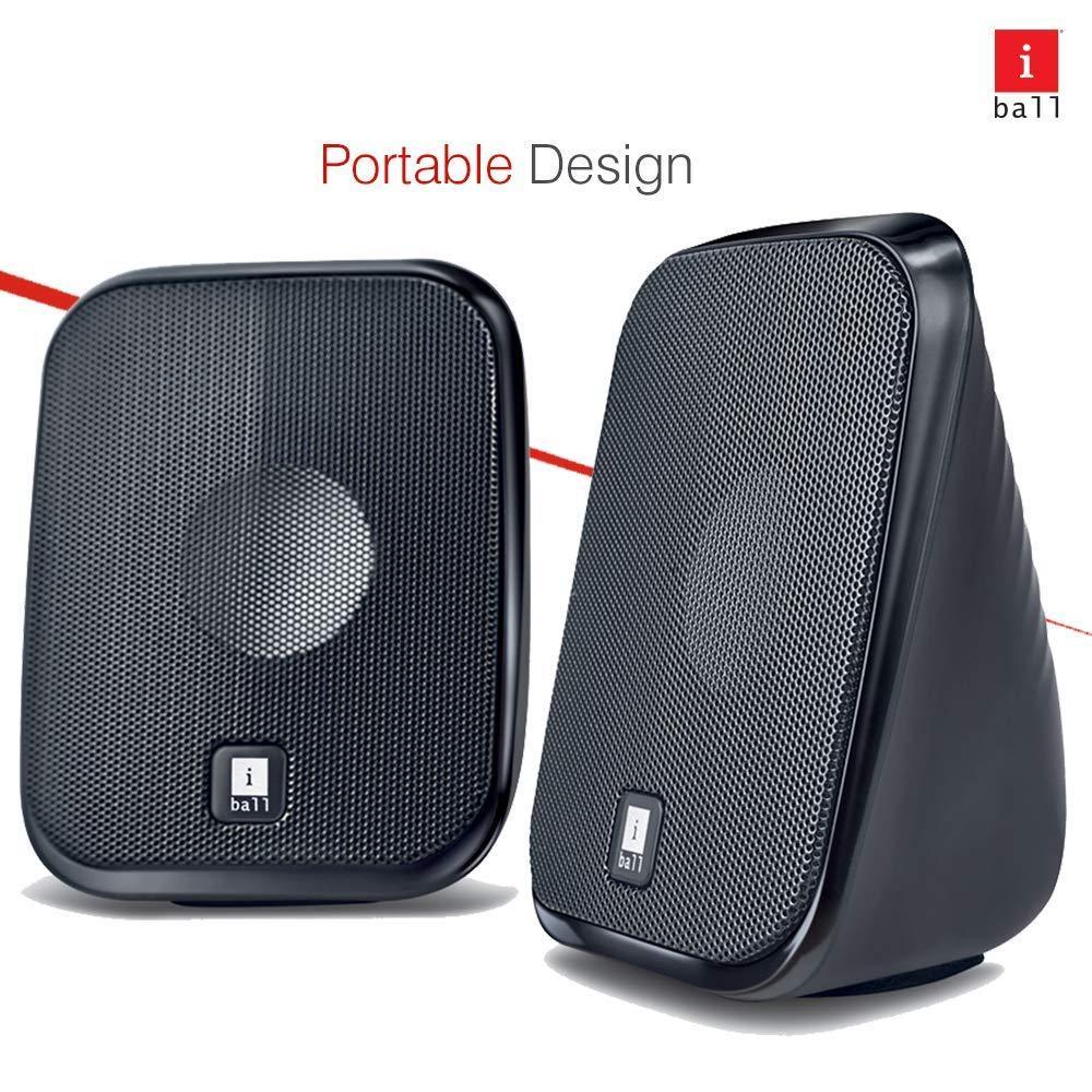 iBall Decor 9-2.0 USB Powered Computer Multimedia Speakers with in-line Volume Controller, Ultra Portable and Elegant Design,IStereo sound I Clear and Detailed Sound I - Black - Triveni World