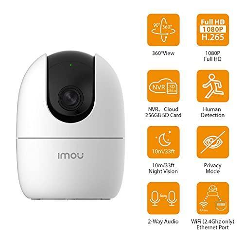 IMOU 360° 1080P Full HD Security Camera, Human Detection, Motion Tracking, 2-Way Audio, Night Vision, Dome Camera with WiFi & Ethernet Connection, Alexa Google Assistant, Up to 256GB SD Card Support - Triveni World