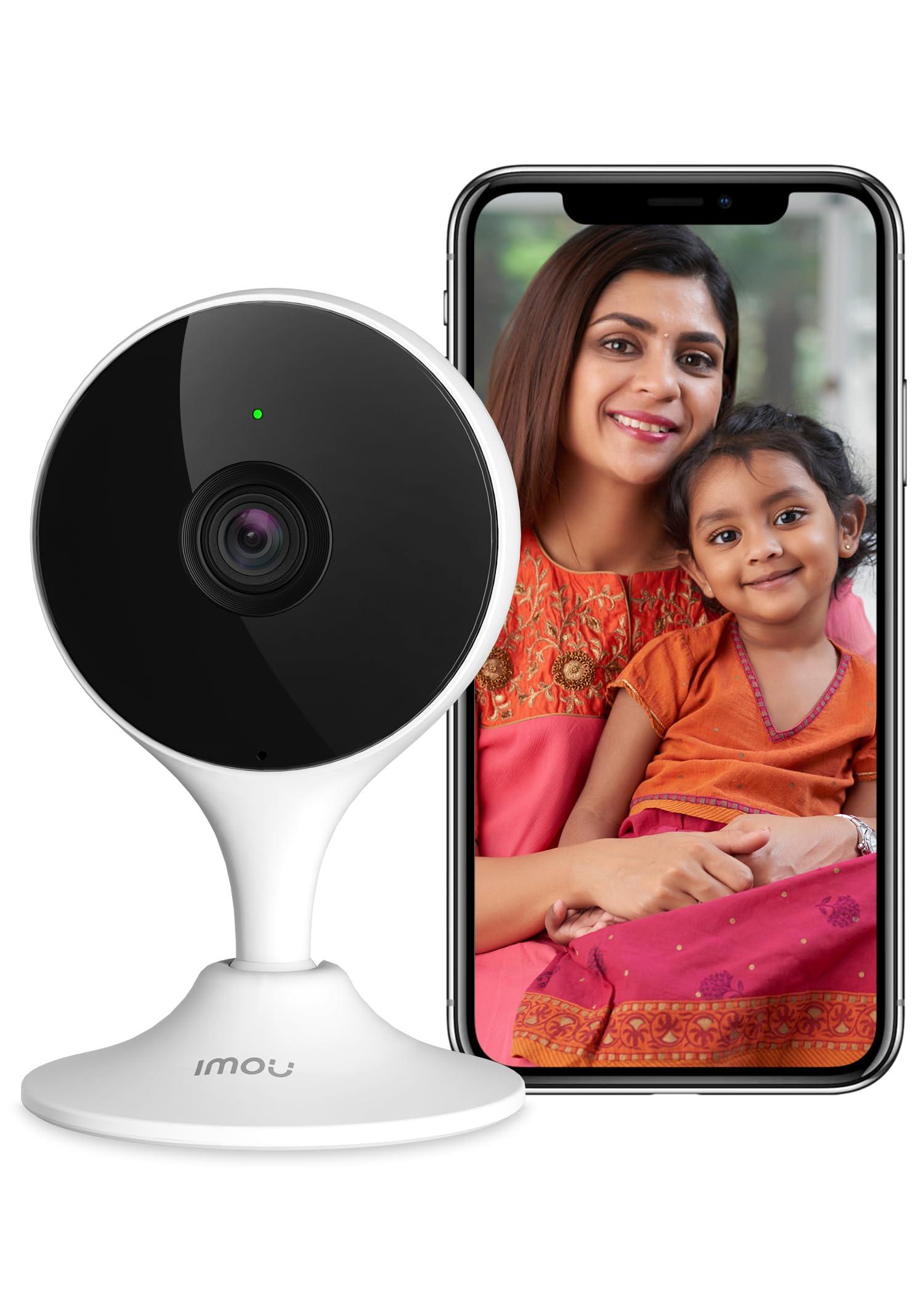 Imou WiFi Security Camera, Up to 256GB SD Card Support, 1080P Full HD, Human Detection, 2-Way Audio, Night Vision, Abnormal Sound Alarm, Baby & Pet Monitor, Siren, Alexa Google Assistant (White) - Triveni World